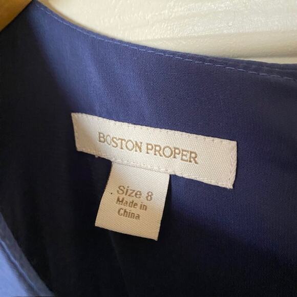 Boston Proper Dress Sleeveless Tweed & Striped Lined Classic Women's Size 8 NWOT - Picture 2 of 11